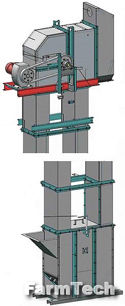 Нория зерновая (ковшовый ленточный элеватор) Агропромтехника НЗ-80