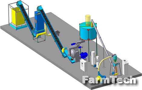 Линия производства гранулированного комбикорма с возможностью изменения рецептуры ЛПГК-1