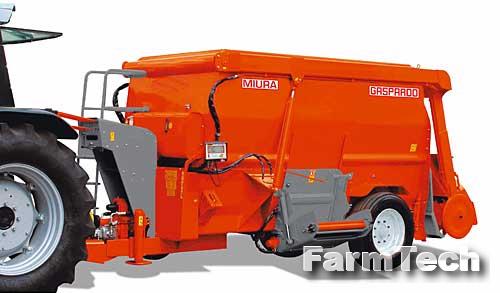 Миксер кормораздатчик прицепной с двумя горизонтальными шнеками и загрузочной фрезой Gaspardo Miura 9 / 11