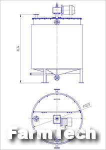 Ёмкость с мешалкой для приготовления жидких дрожжей ХлебСпецМаш