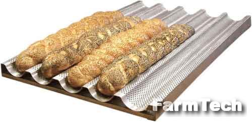 Лист волнистый перфорированный выпечки багетов Техлен